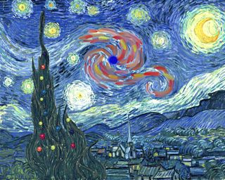 Christmas Burst in the Style of Vincent van Gogh
