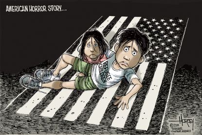 Political Cartoon U.S. Migrant Children American Horror Story