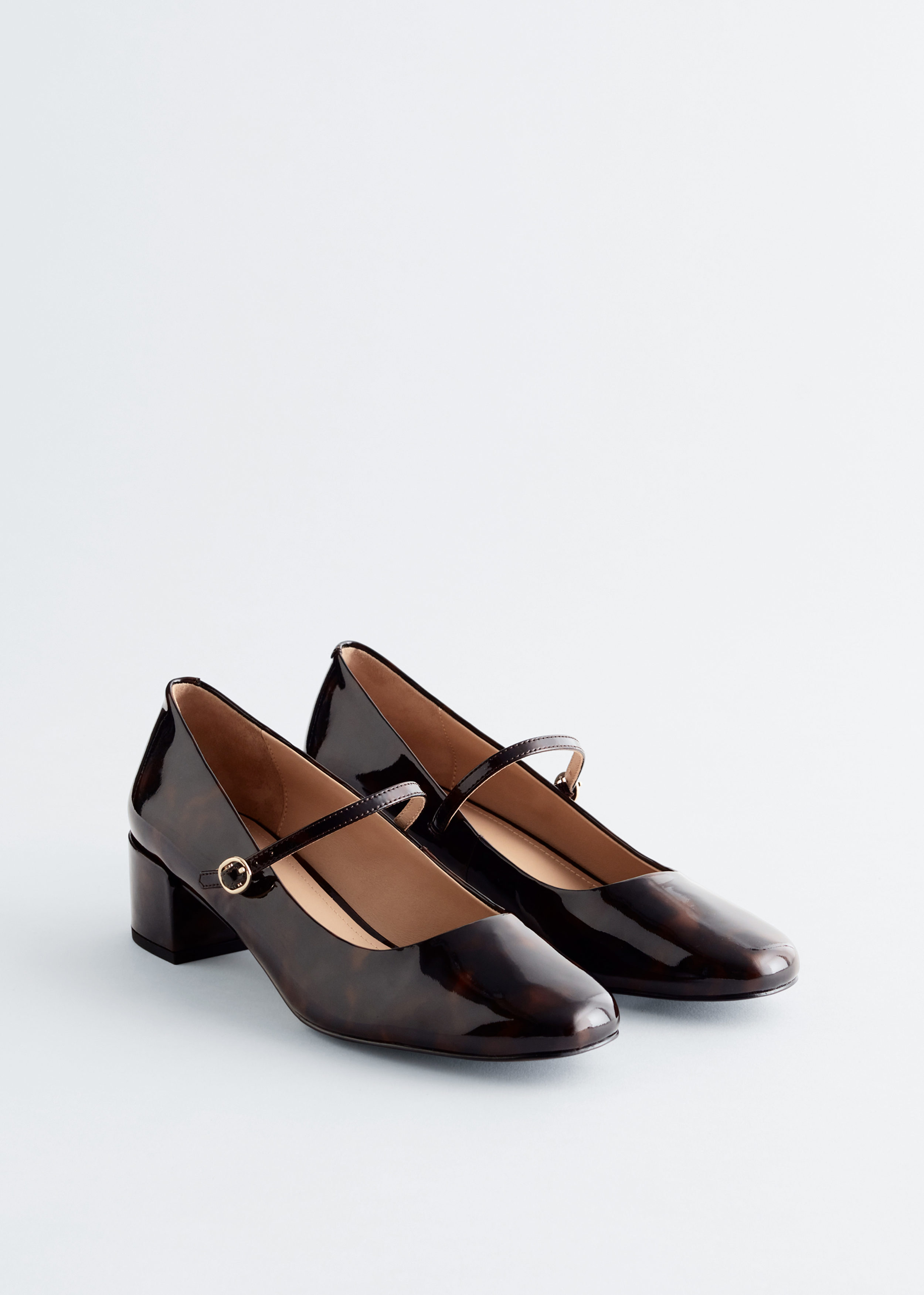 Mary-Jane Leather Pumps