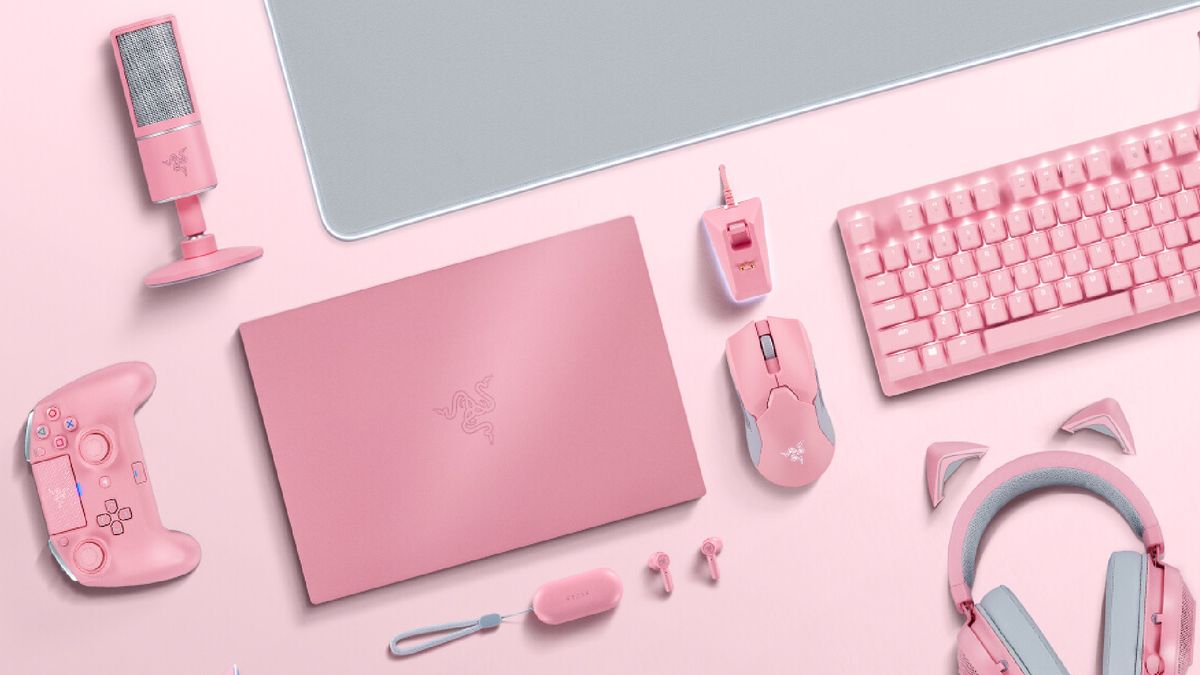 Aesthetic Cute Pink Gaming Setup - Land to FPR