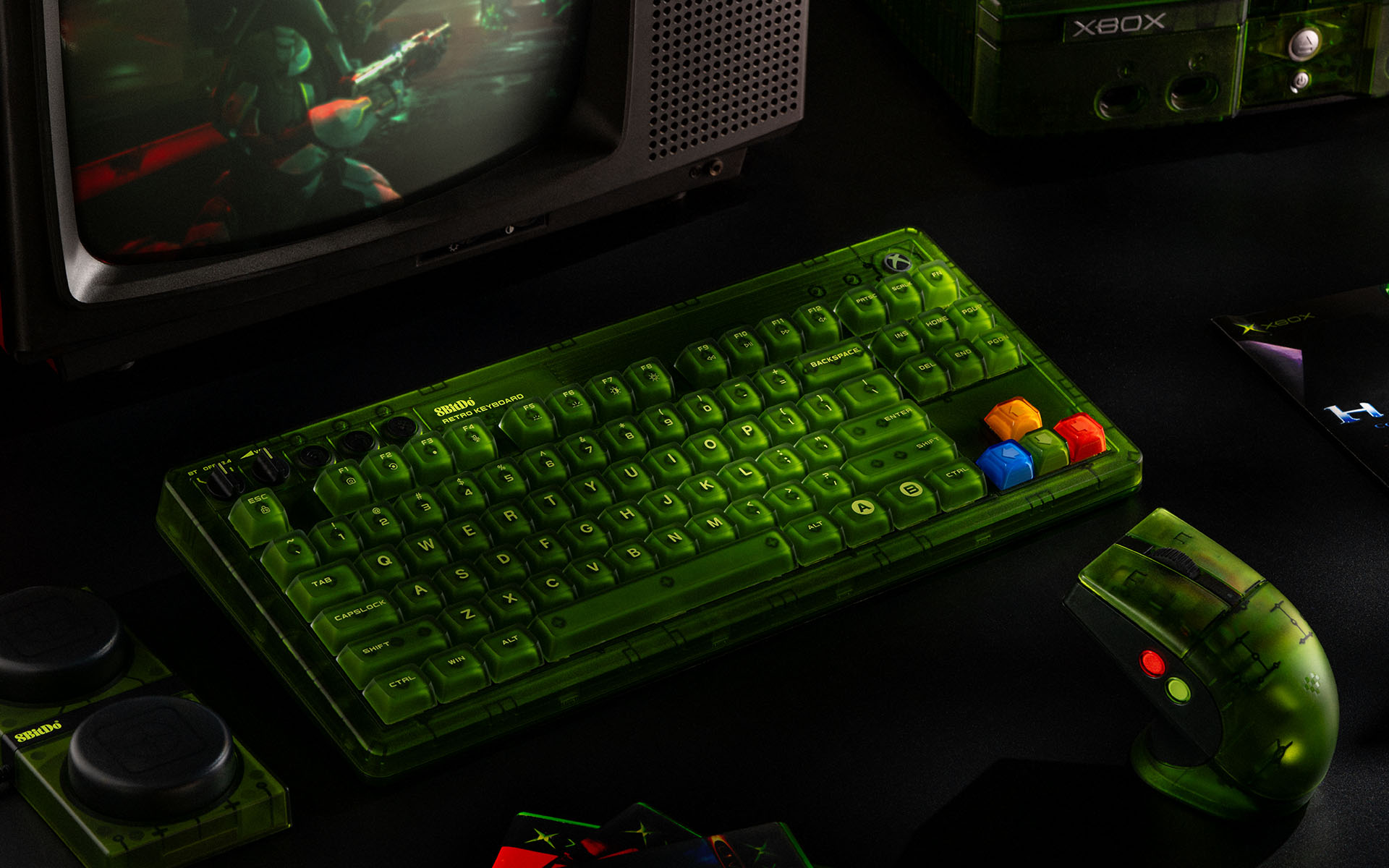 8BitDo retro keyboard in Xbox colorway