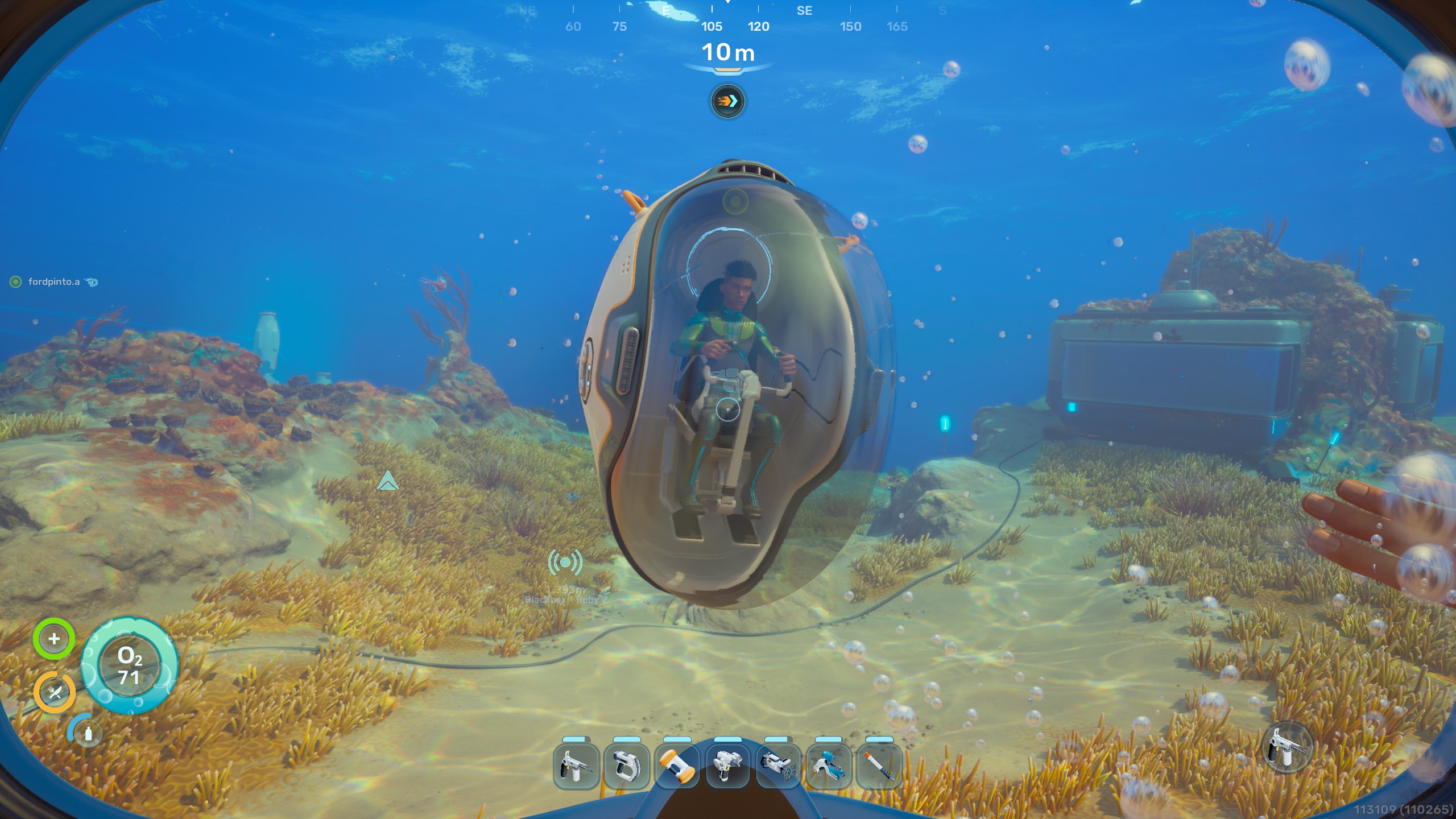 Person in a submarine