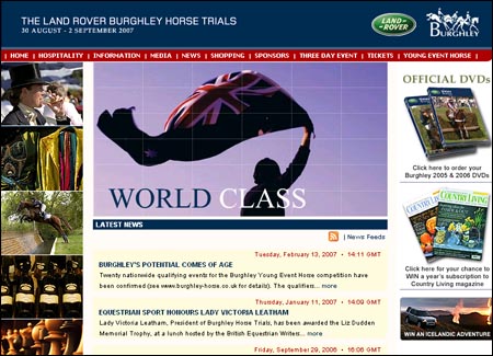 Burghley's new website
