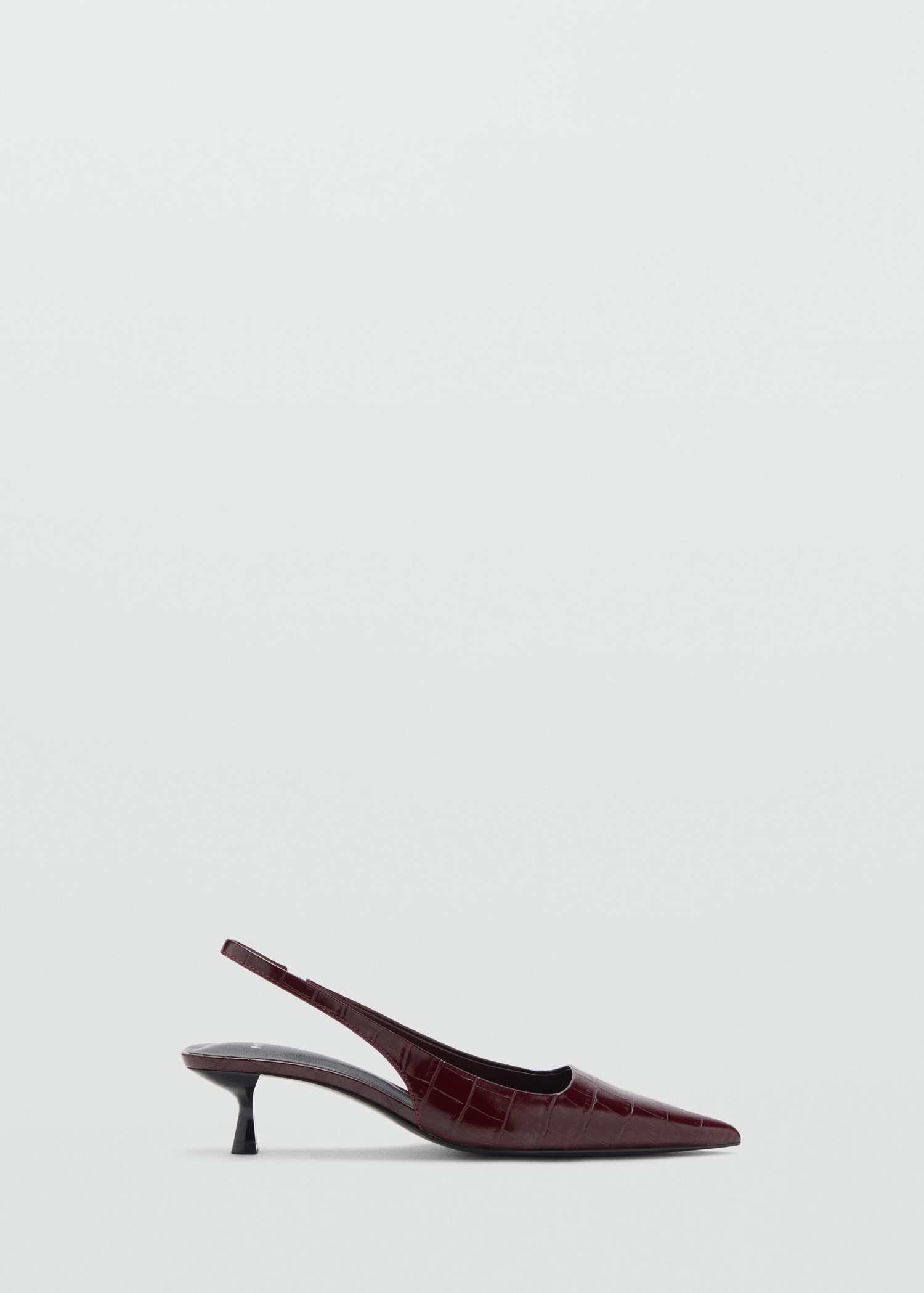 MANGO Crocodrile Kitten-Heel Shoes