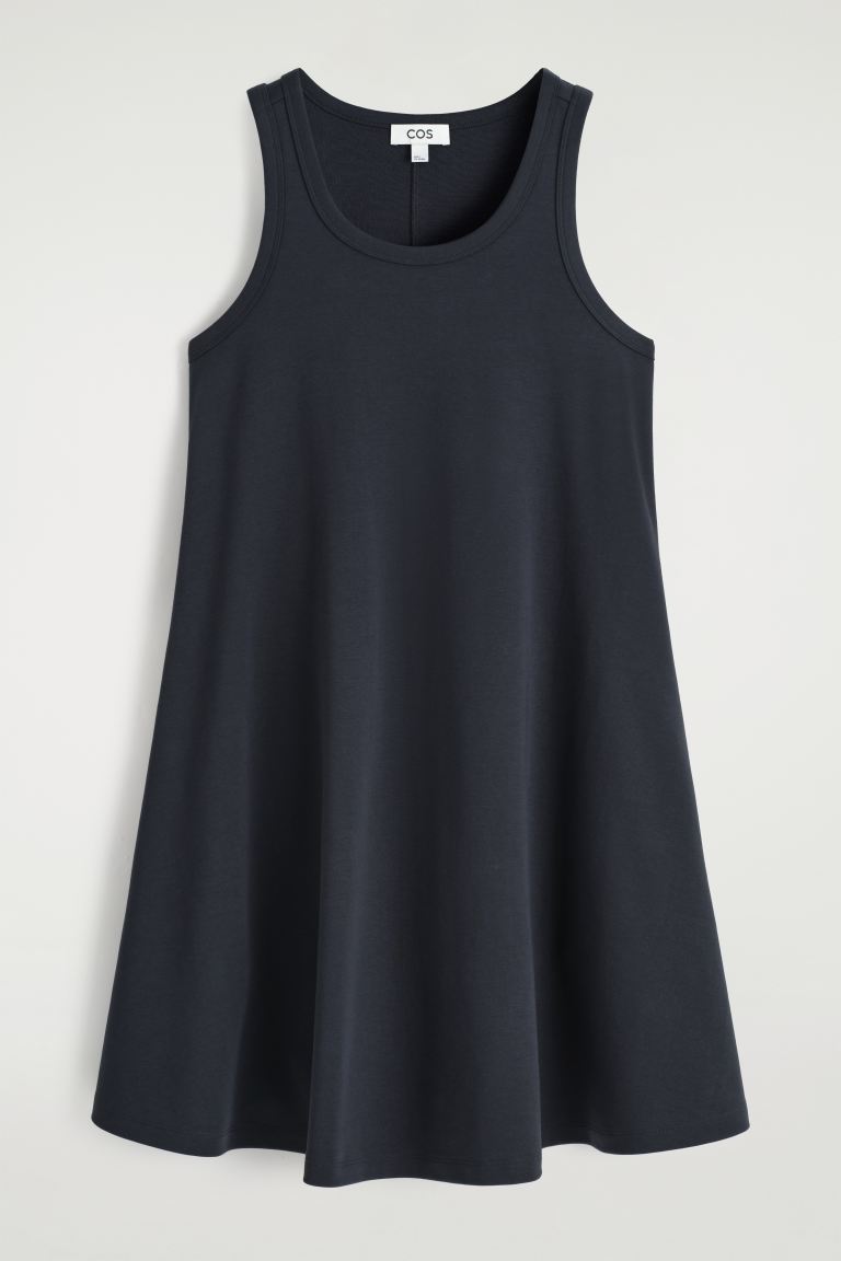 Cotton-Jersey Mini Swing Dress