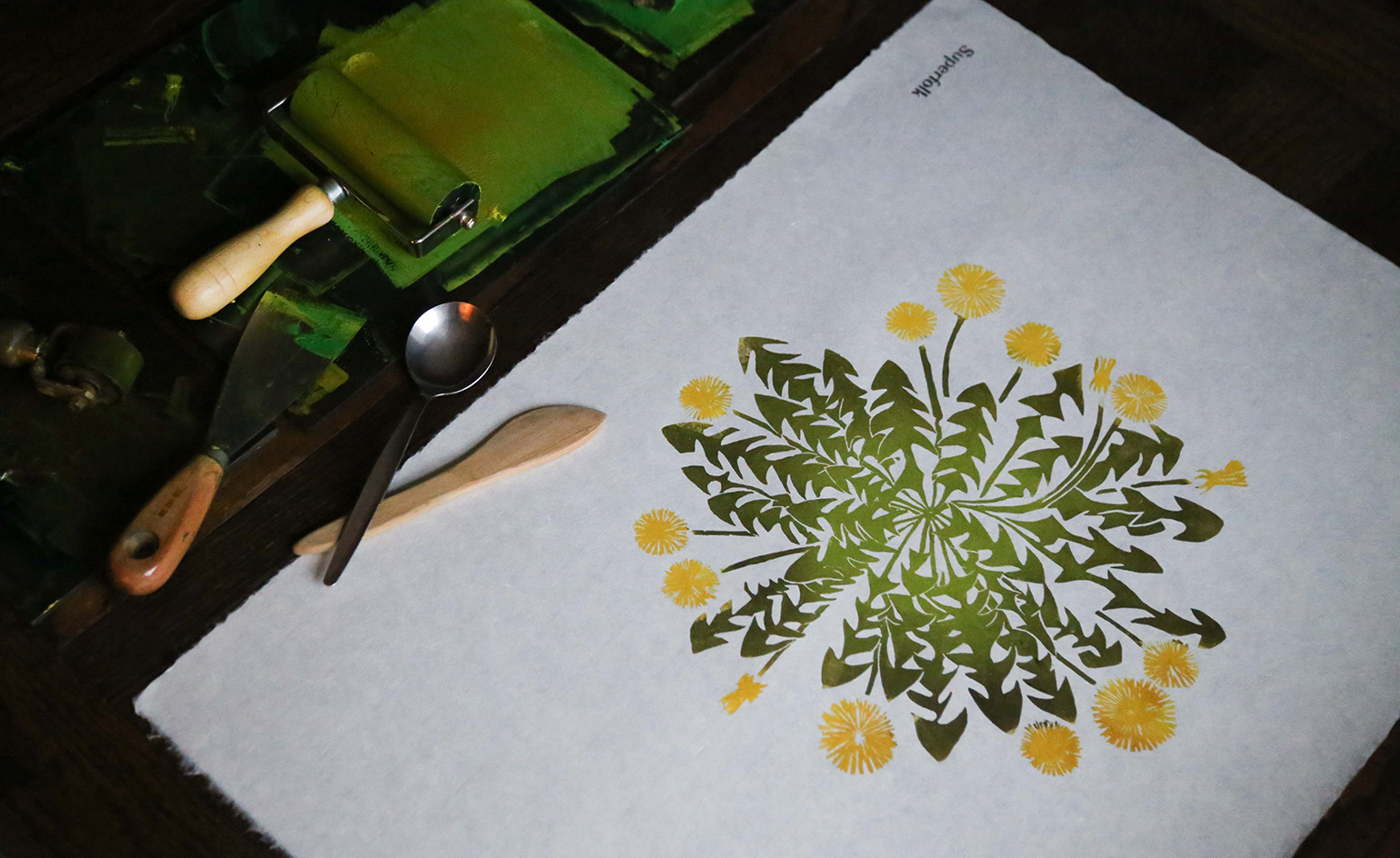 One kind of plant which is pressed on paper
