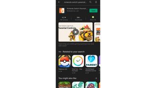 Google Play Store page for Nintendo Switch parental controls app