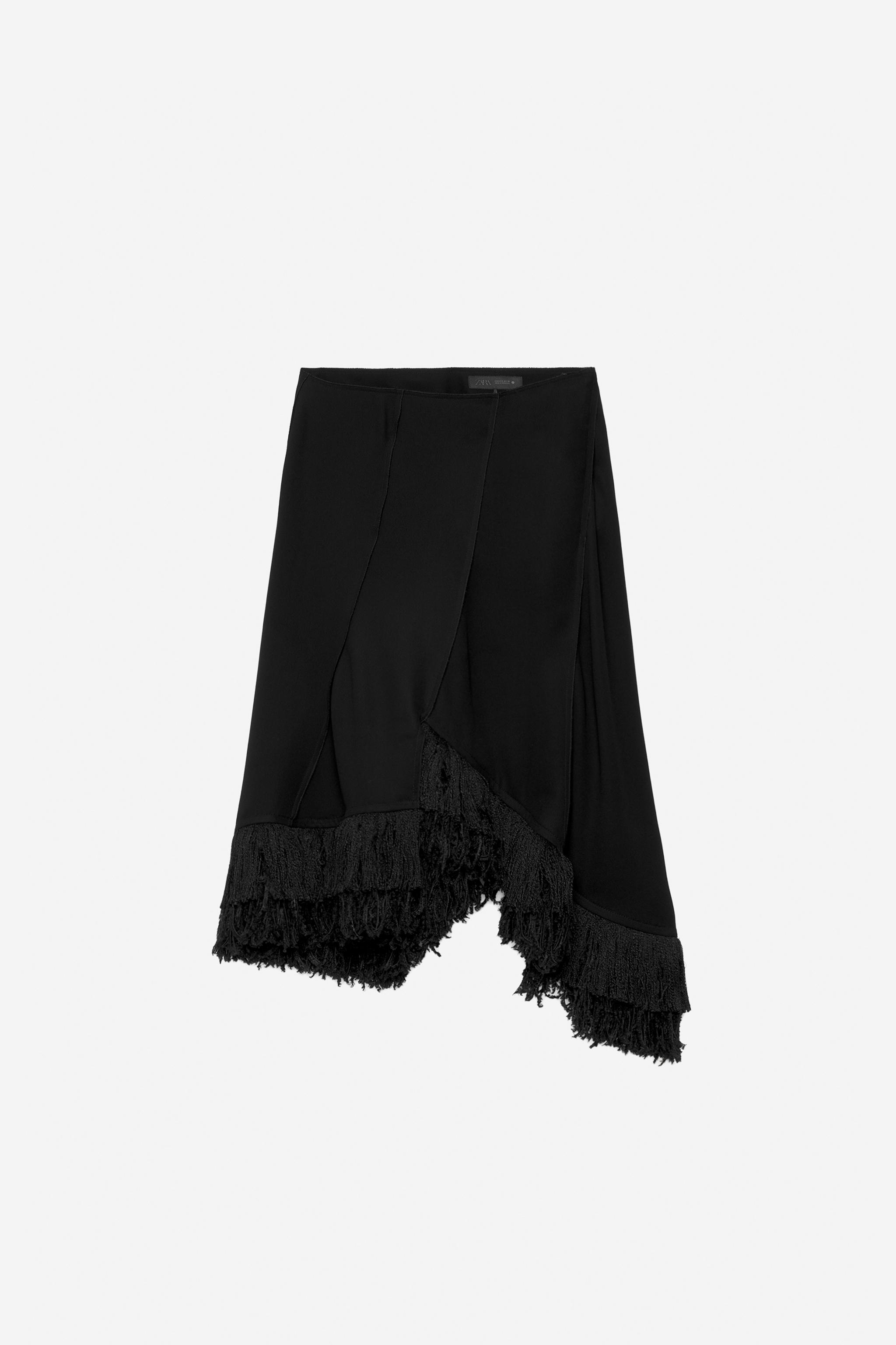 Asymmetric Fringed Skirt - the Item