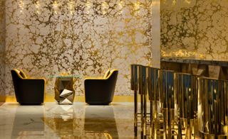 Gold room, Chairs and bar