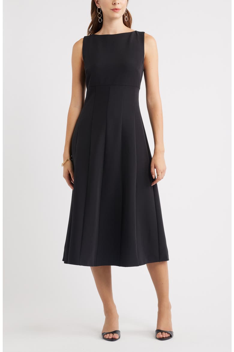 Bateau Neck Midi Dress