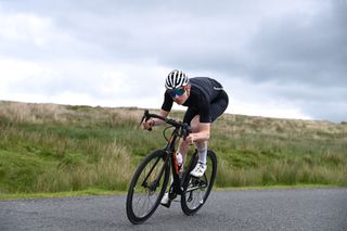 Image shows a rider trying improve and get better at cycling.