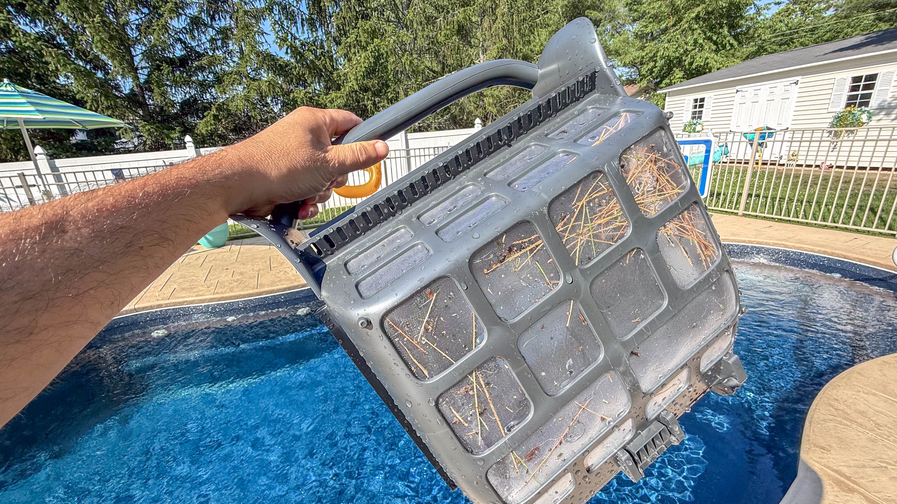BeatBot iSkim skimmer shown in the pool