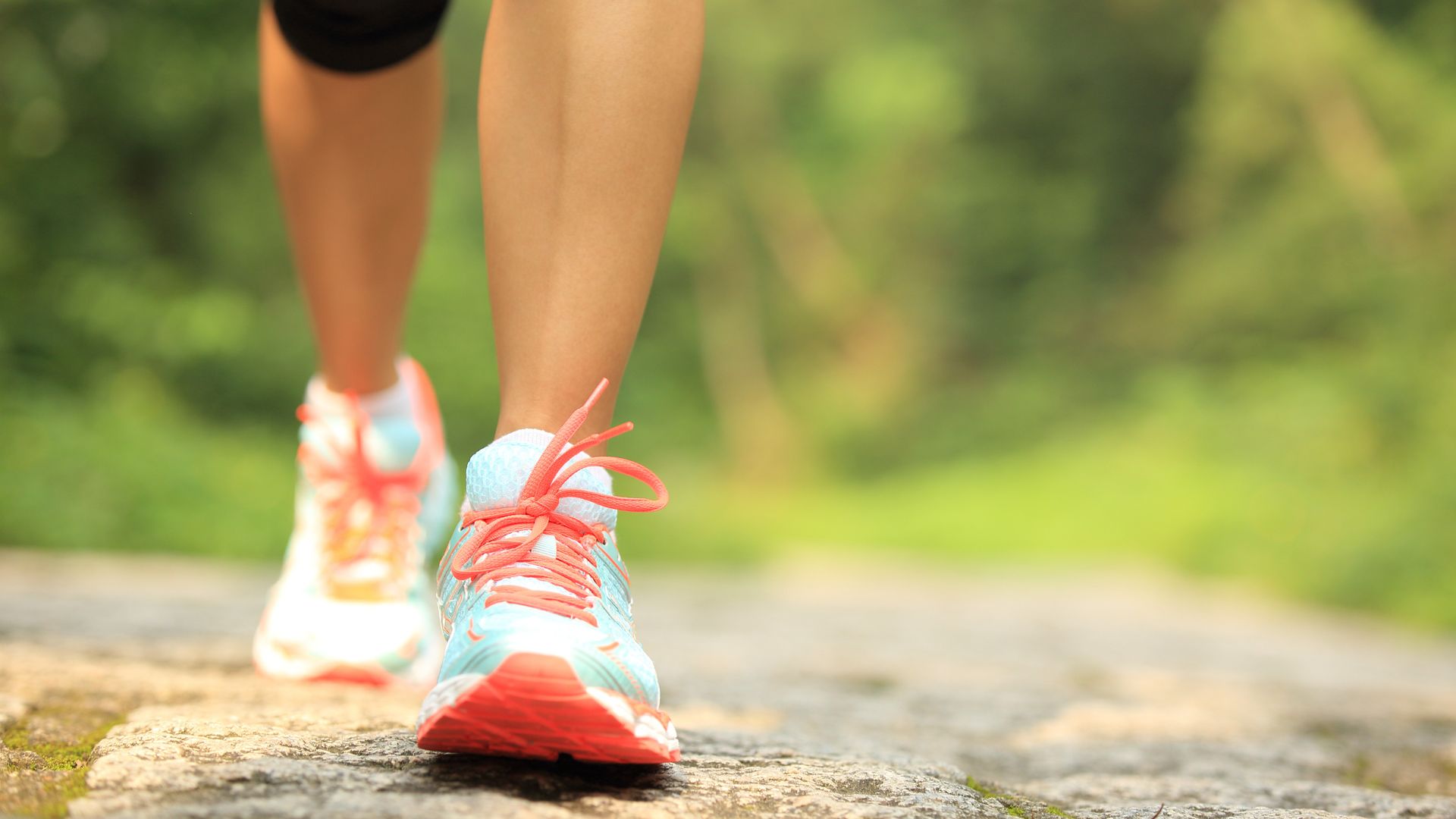 a photo of feet walking