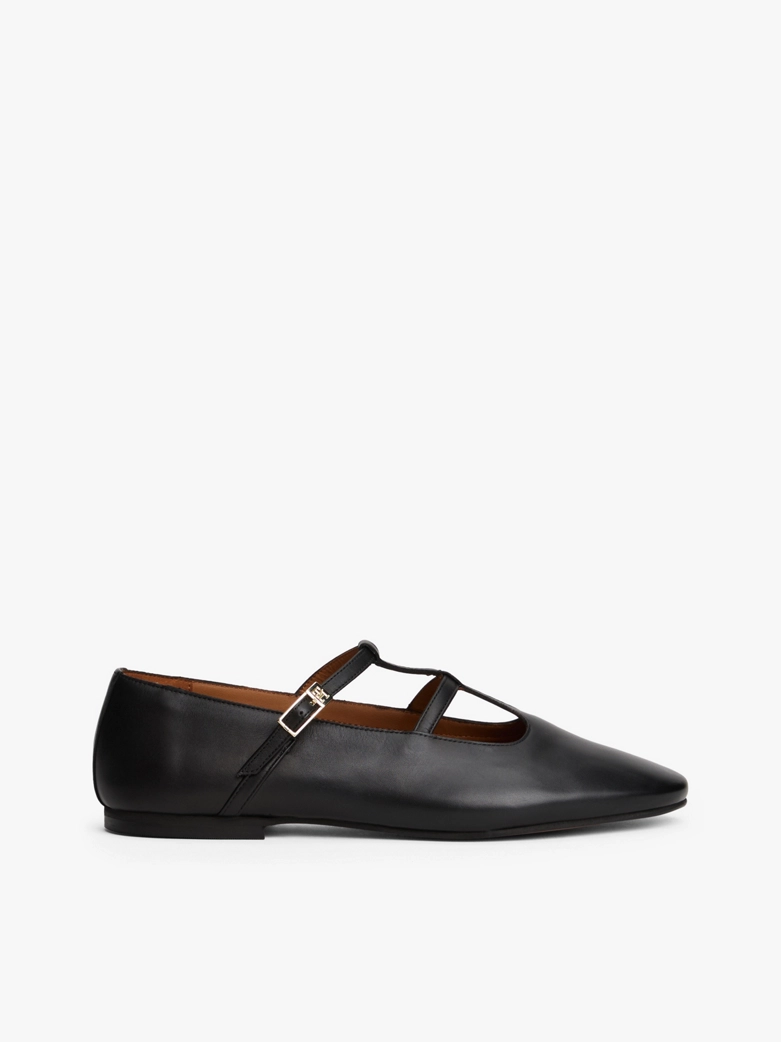 Leather Double T-Bar Ballerinas
