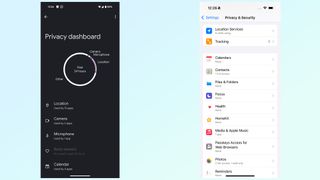 Android privacy dashboard vs iphone privacy menu