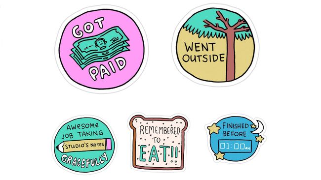 Funny stickers celebrate small freelancer victories | Creative Bloq