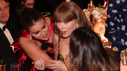 Selena Gomez and Taylor Swift at the Golden Globes 2024