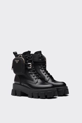 black combat boots