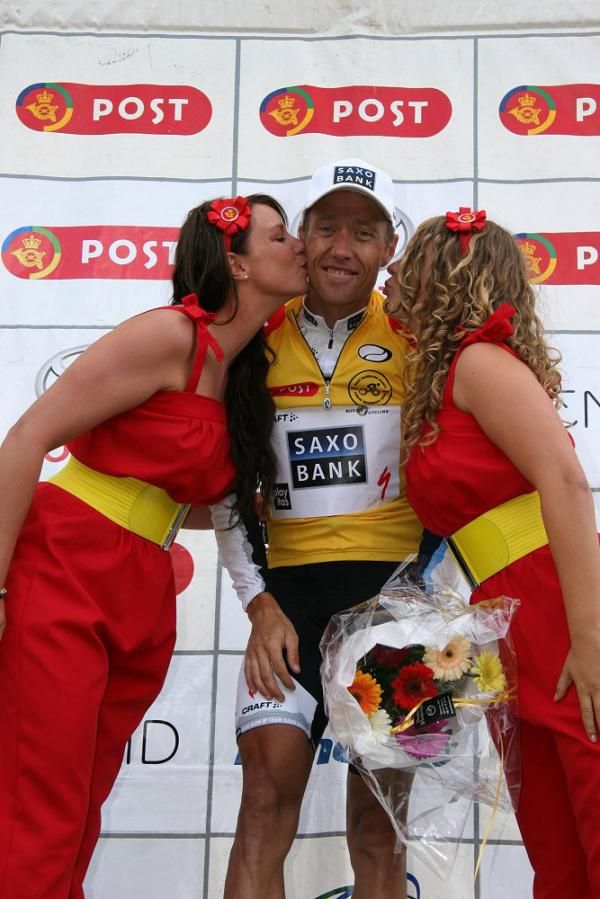 Nicki S&oslash;rensen (Team Saxo Bank) in the overall lead in Denmark.