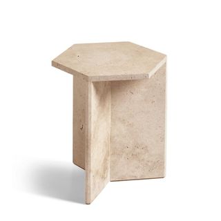 Travertine side table