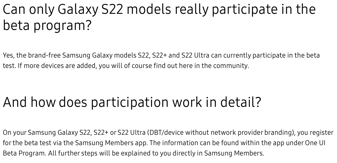 Samsung One UI 5 beta details