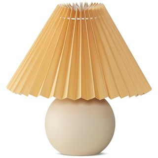 Modern Ceramic Lamp with Pleated Shade