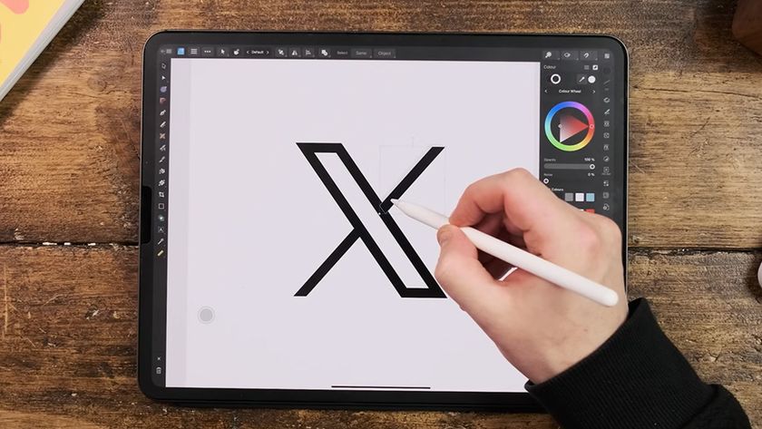 X logo being tweaked on an iPad 