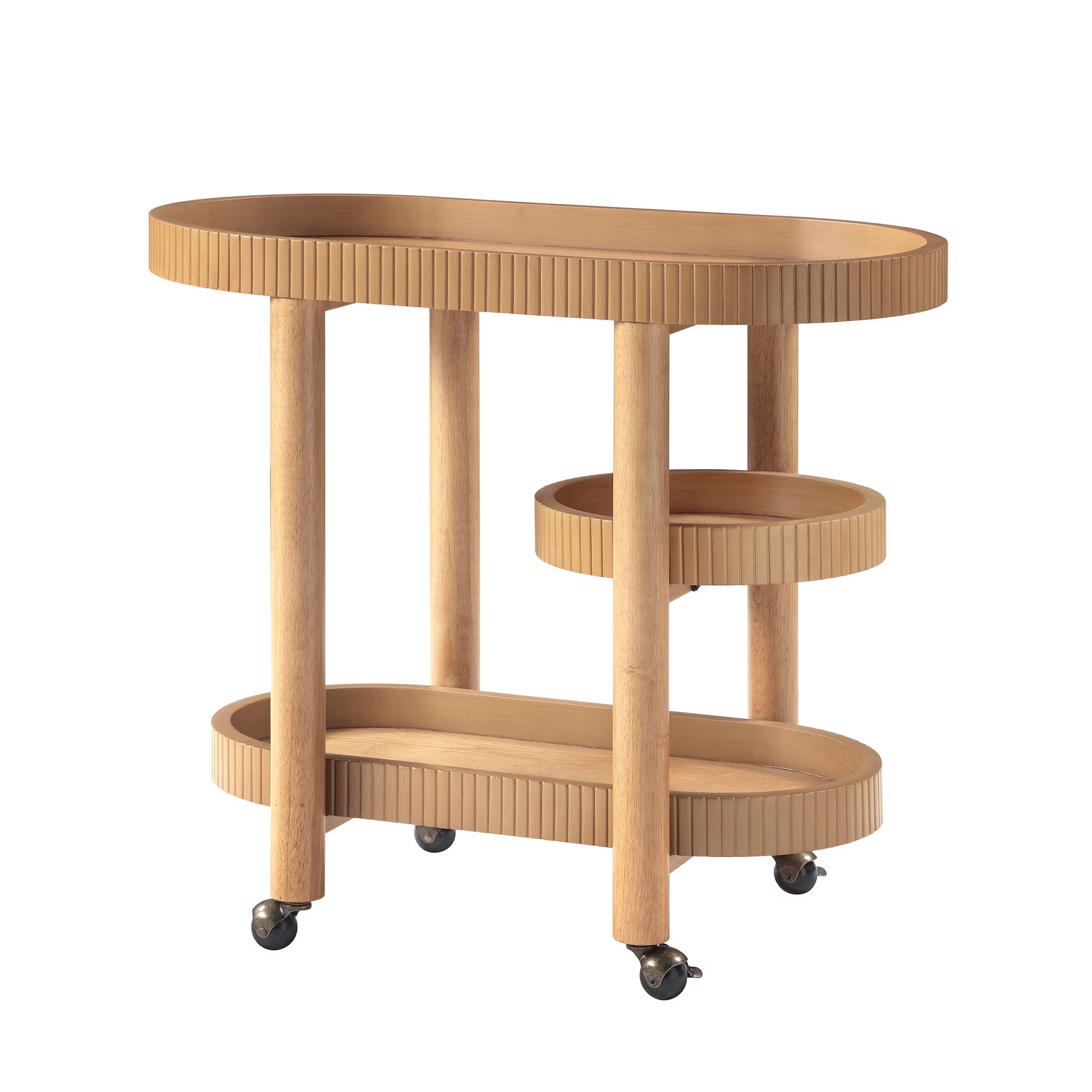 a tiered bar cart