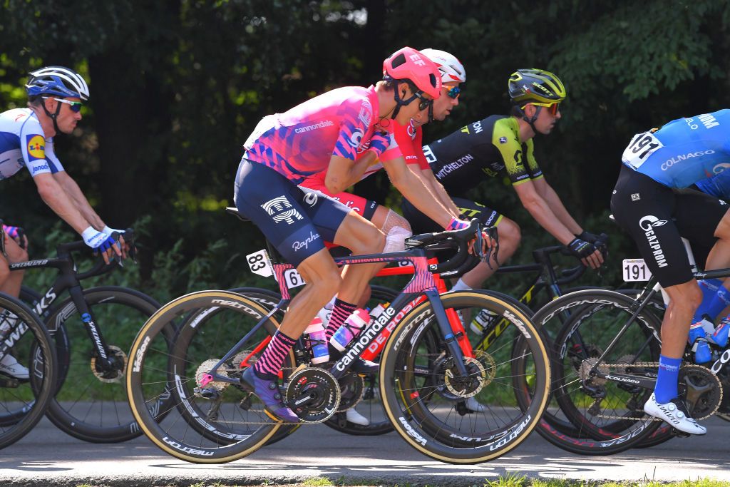 BIELSKOBIALA POLAND AUGUST 07 Neilson Powless of The United States and Team EF Education First during the 77th Tour of Poland 2020 Stage 3 a 2031km stage from Wadowice to BielskoBiaa 433m TourdePologne tdp20 on August 07 2020 in BielskoBiala Poland Photo by Luc ClaessenGetty Images