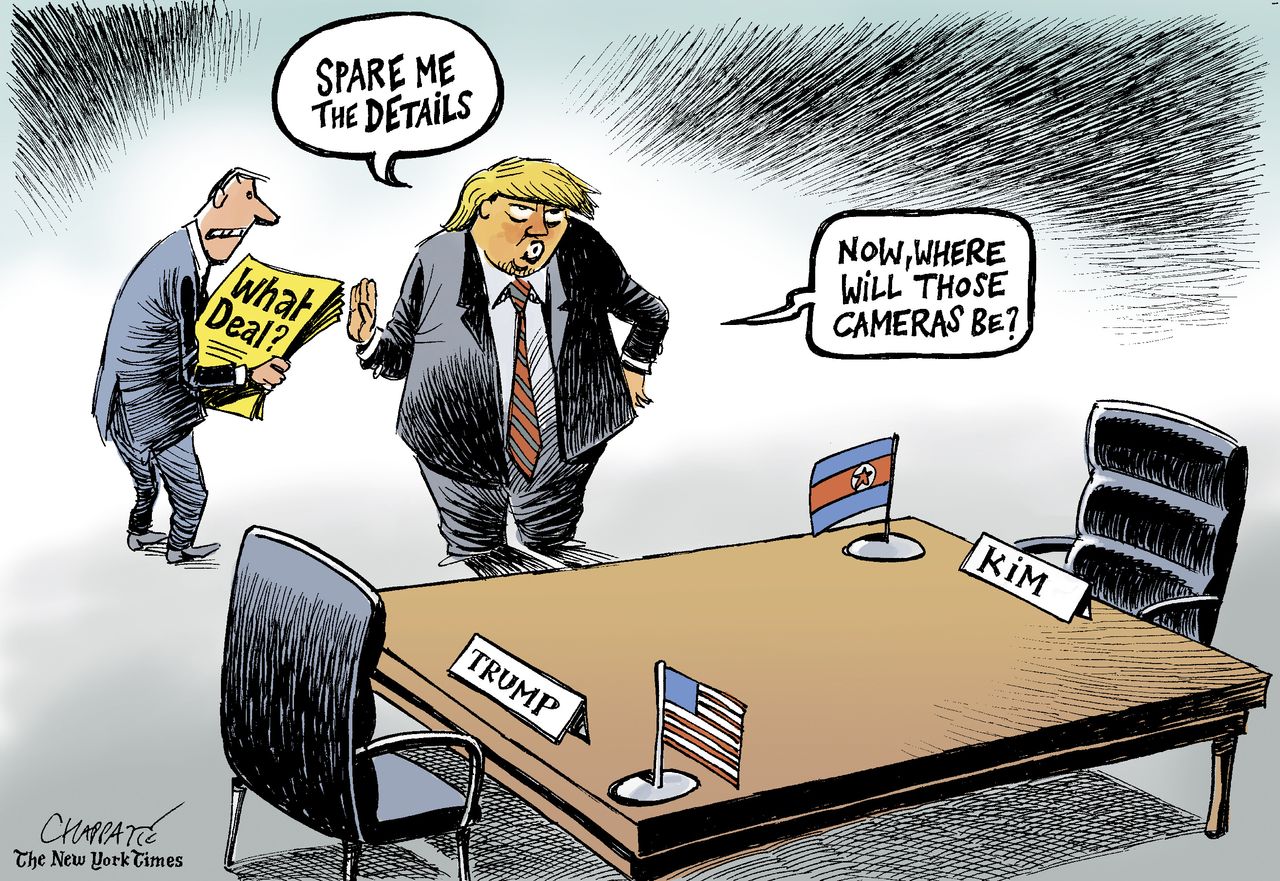 Political Cartoon U.S. Trump Kim Jong Un North Korea nuclear summit