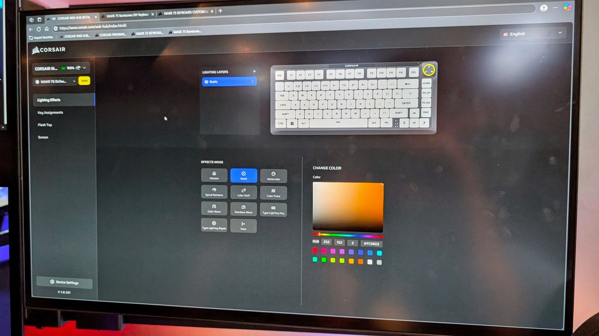 Corsair MAKR 75 software config demo at Computex 2025
