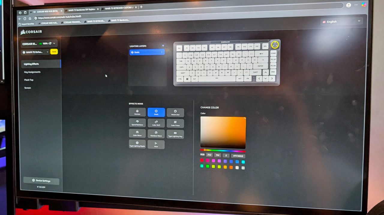 Corsair MAKR 75 software config demo at Computex 2025