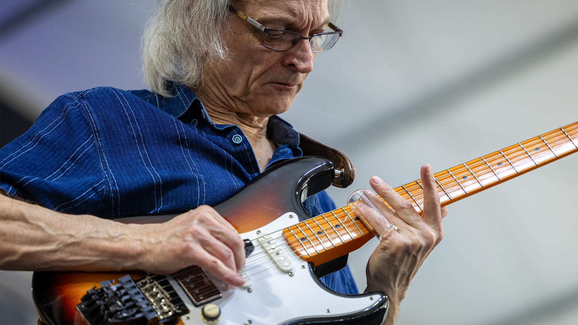 Sonny Landreth performs during the 2025 New Orleans Jazz &amp;amp; Heritage Festival at Fair Grounds Race Course on May 04, 2025 in New Orleans, Louisiana.