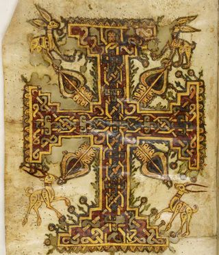 A researcher has deciphered a 1,200-year-old Coptic text that tells part of the Passion (the Easter story) with apocryphal plot twists, some of which have never been seen before. Here, a cross decoration from the text, of which there are two copies, the best preserved in the Morgan Library and Museum in New York City.