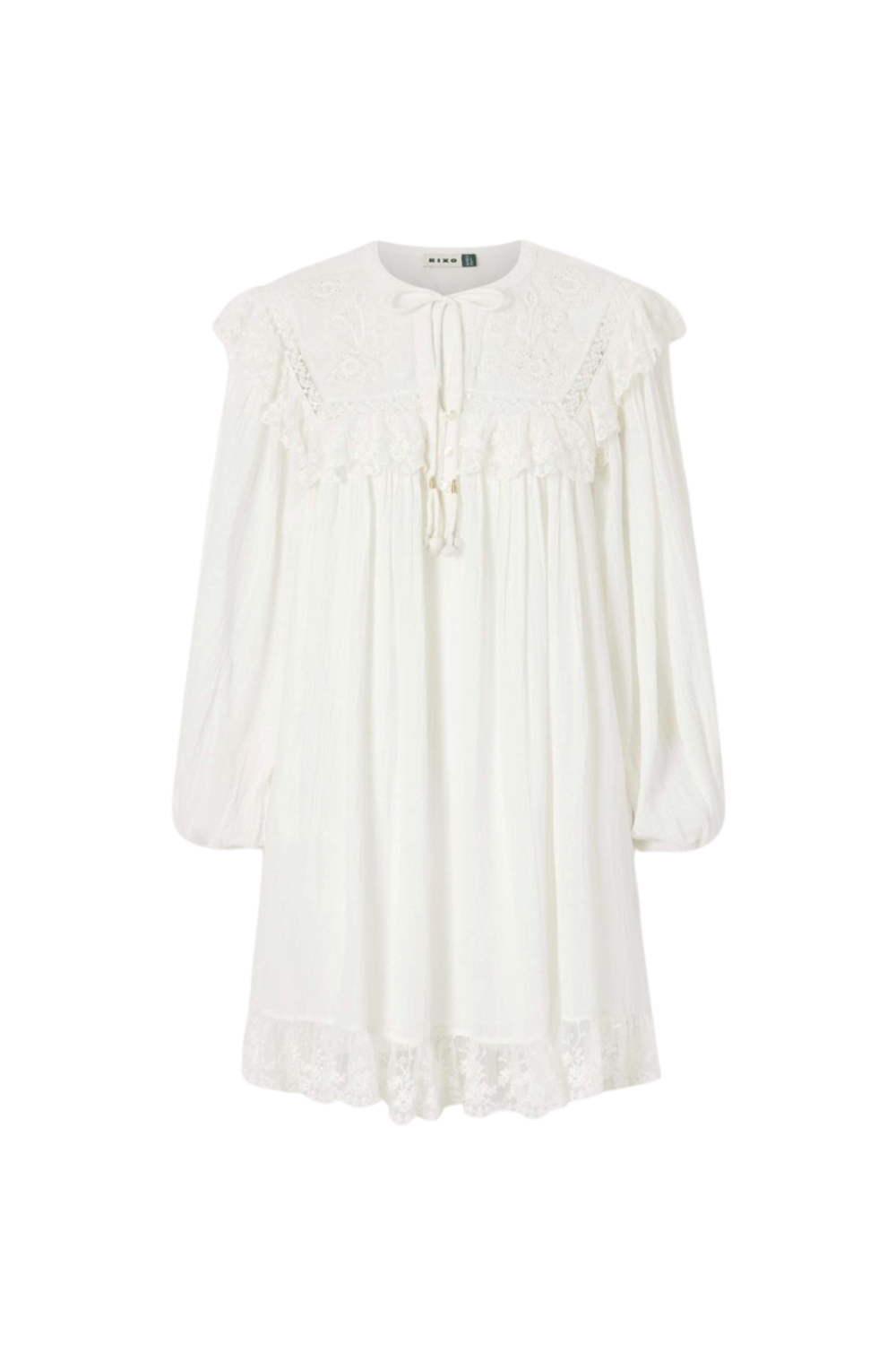 RIXO, Inez Floral-Embroidered Lace-Trimmed Cotton Mini Dress