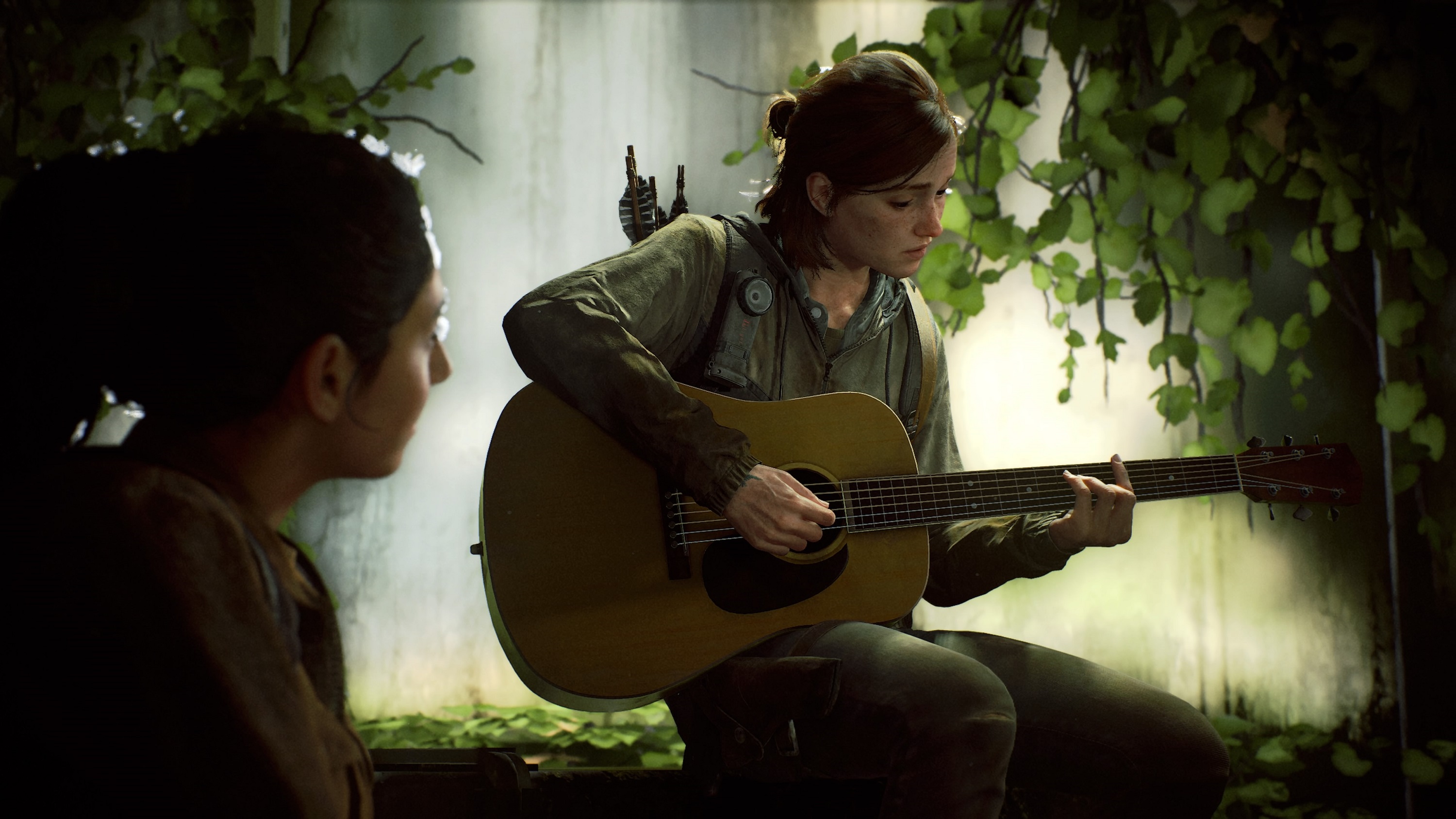 Eli from Last of Us Part II playing guitar