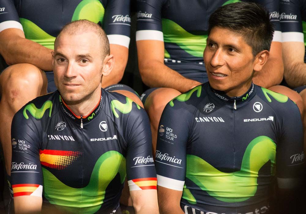 Alejandro Valverde and Nairo Quintana side by side