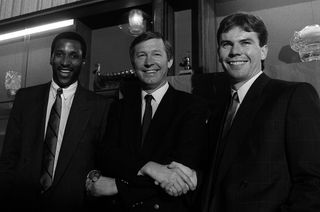 Viv Anderson, left, was in July 1987 signed for Manchester United by Sir Alex Ferguson, along with Brian McClair