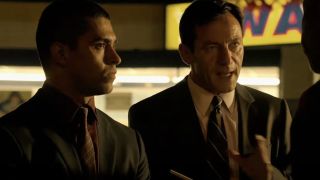 Wilmer Valderrama and Jason Isaacs have a conversation in character on Awake
