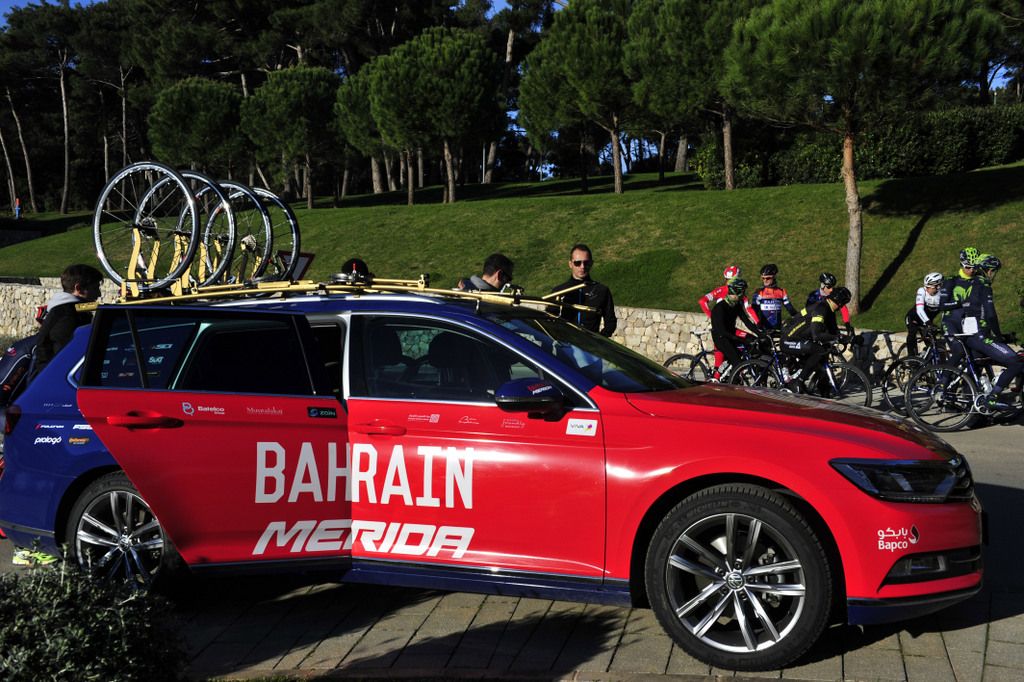 The Bahrain-Merida team car will be hard to miss