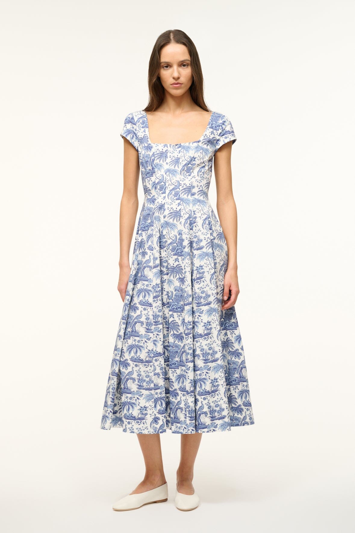 Short Sleeve Wells Dress | Blue Toile - Blue Toile / 00
