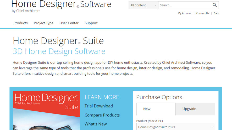 Screenshot situs web untuk Home Designer Suite