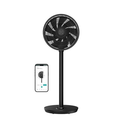 Duux Whisper Flex 2 Smart Fan, 13db, Remote Control, Alexa &amp;amp; Smart App, 30 Cooling Speeds, Adjustable From Desk to Standing Fan, Up-Down, Left-Right Oscillation, Powerful &amp;amp; Quiet, Night Mode, Black