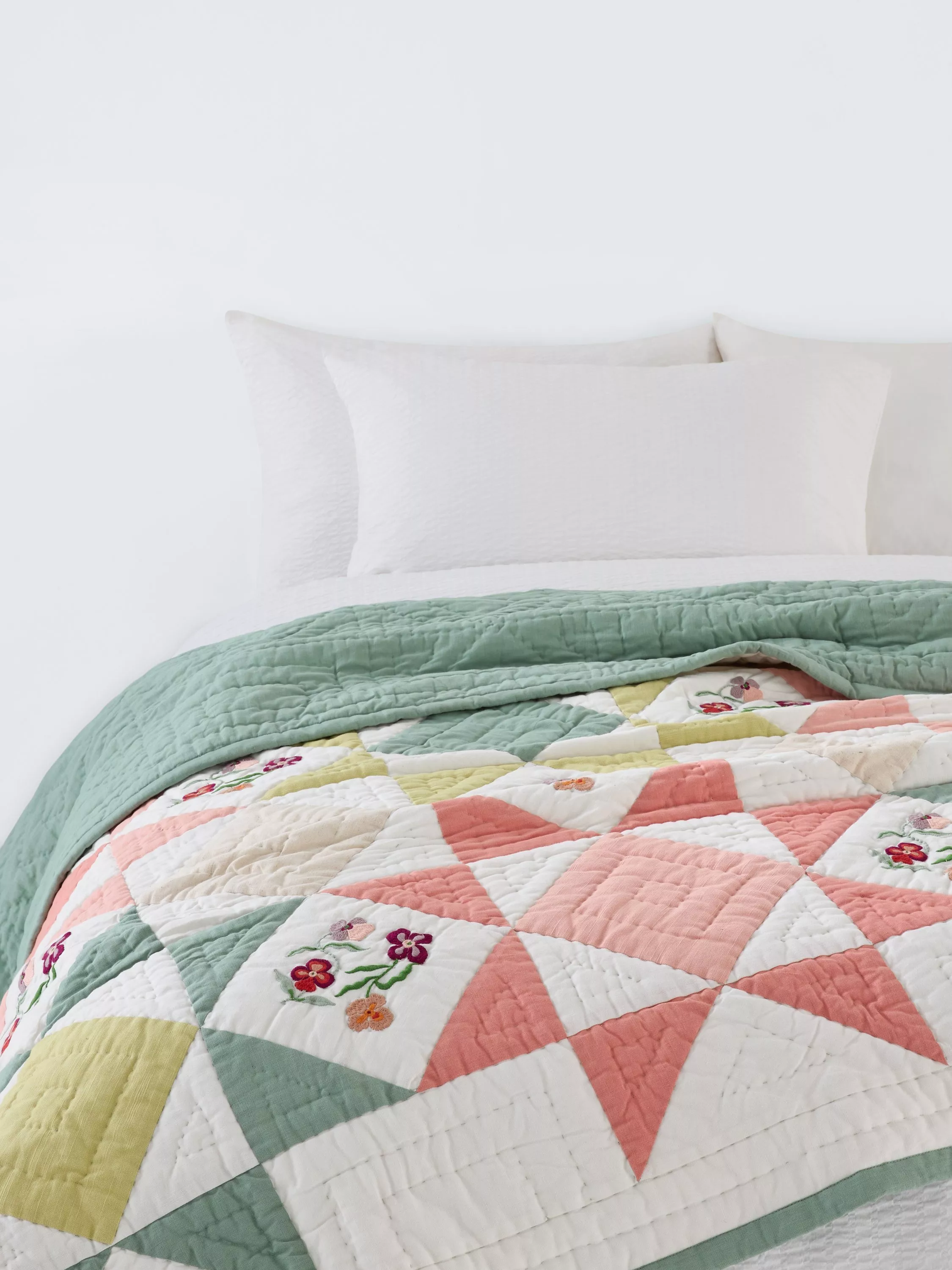 John Lewis X Anine Cecilie Iversen Pansy Quilted Bedspread, Multi