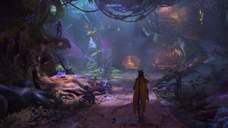 The Weaver's Den, one of the rooms of a na'vi settlement built inside a massive tree trunk.
