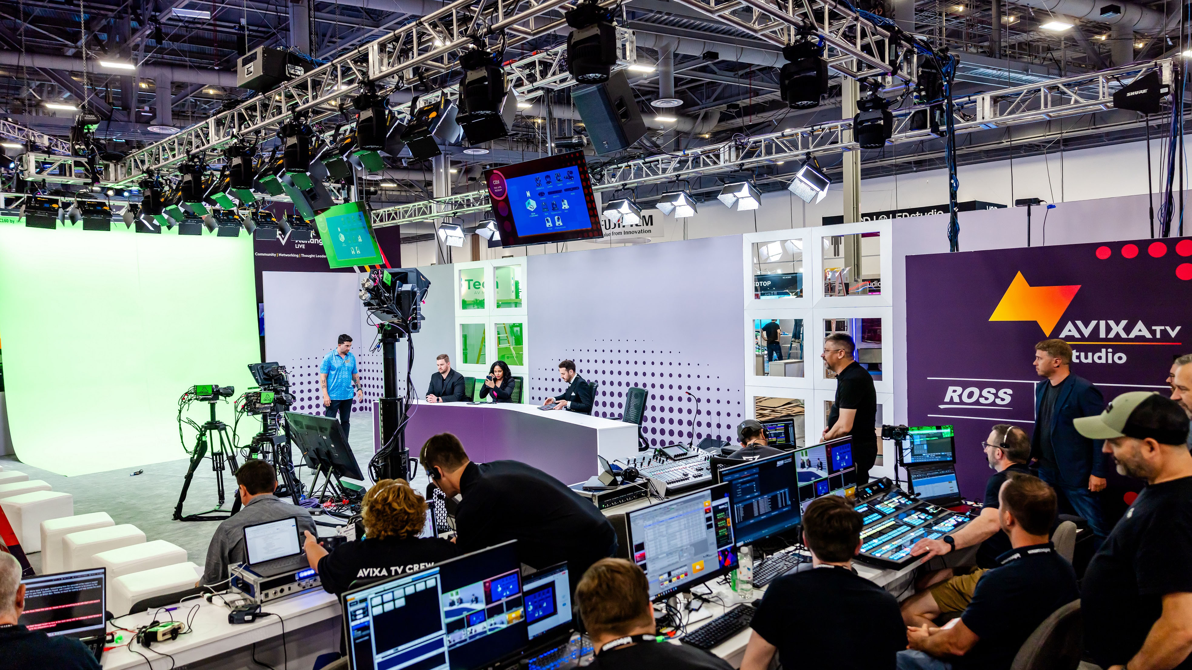 The AVIXA Studio prepping to air shows at InfoComm 2025. 