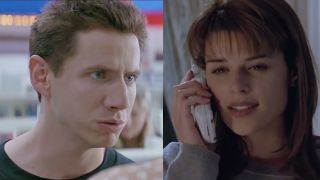 Jamie Kennedy and Neve Campbell in Scream (1996)