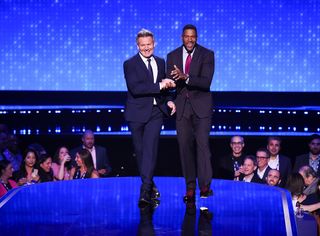 Gordon Ramsay and Michael Strahan at the Fox upfront