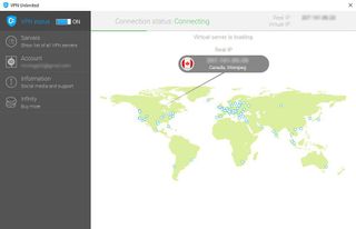 Connecting to a VPN server.