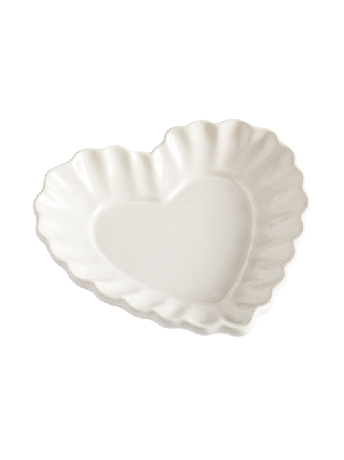 Heirloom Scalloped Heart Stoneware Candy Dish